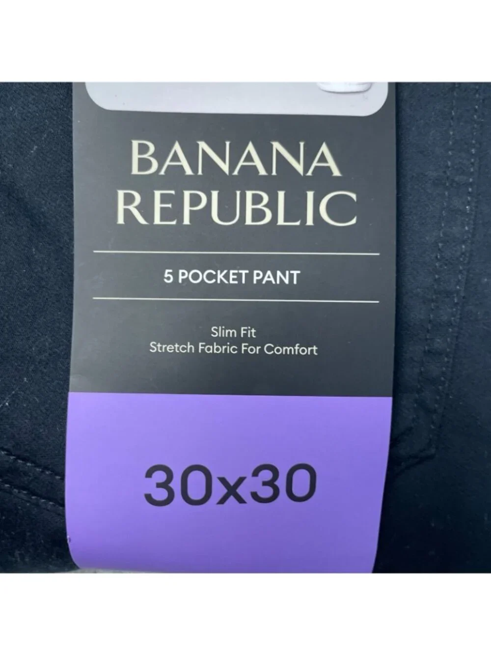 Banana Republic Men's 30x30 5 Pocket Slim Fit Pants Black Stretch Cotton e1410